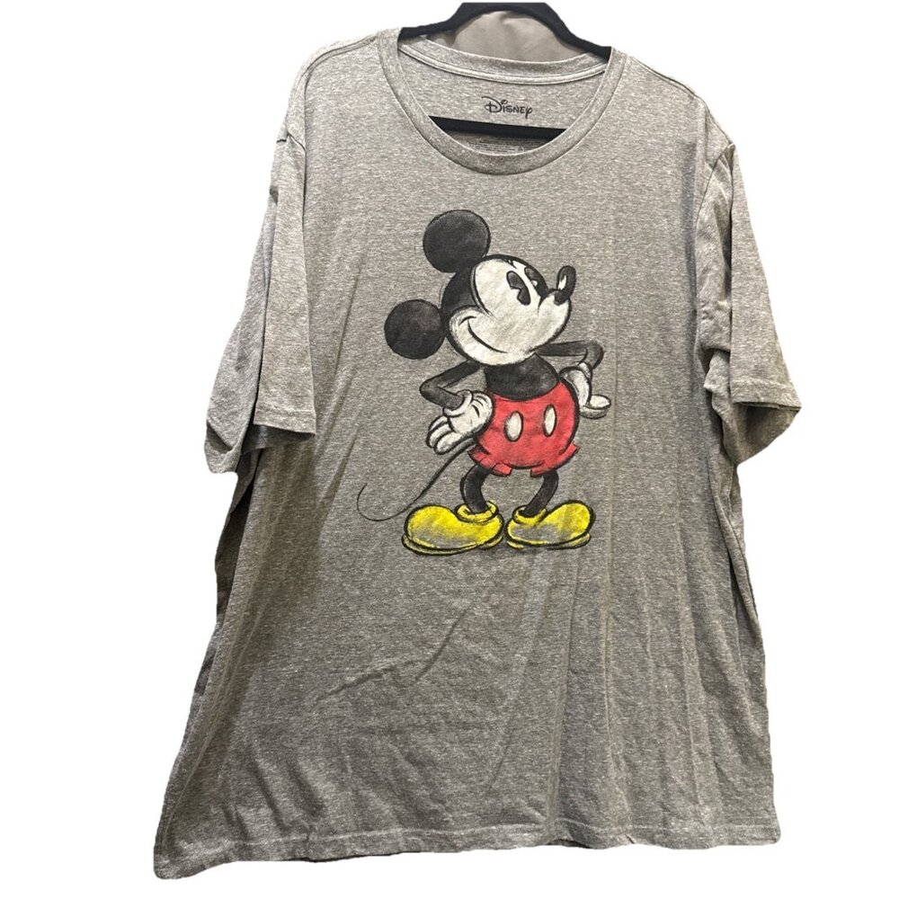 Licensed Disney Mickey Mouse T-Shirt Mens 3X 54/56 Gray Graphic Tee Official